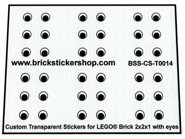 Custom Sticker - Brick 2x2x1 with Eyes