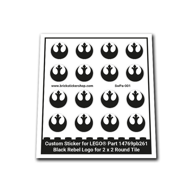 Custom Sticker - Black Rebel Logo for 2 x 2 Round Tile