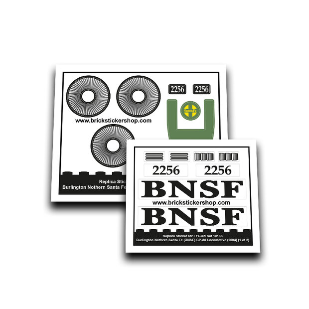 Replica Sticker voor Set 10133 - Burlington Northern Santa Fe (BNSF) GP-38 Locomotive