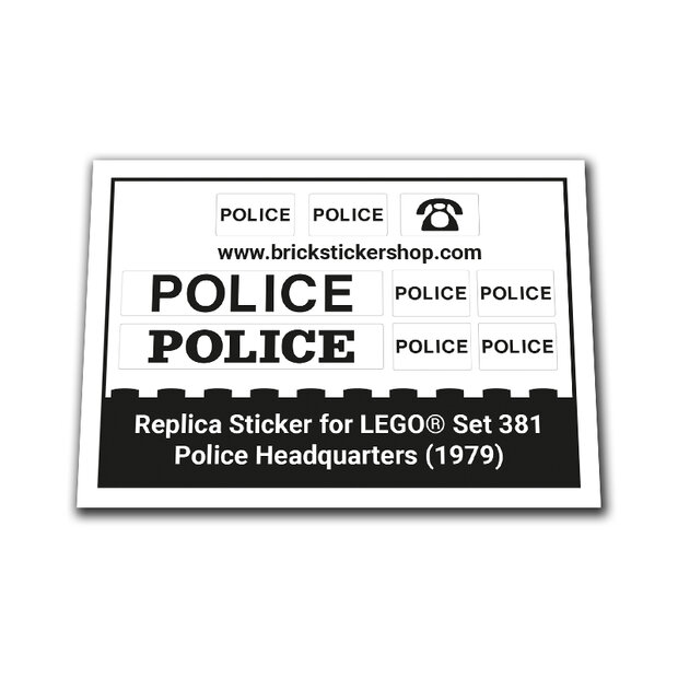 Replica Sticker voor Set 381- Police Headquarters