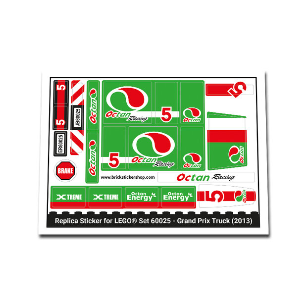 Replacement Sticker for Set 60025 - Grand Prix Truck