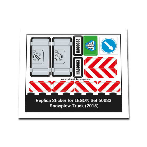 Replica Sticker voor Set 60083 - Snowplow Truck