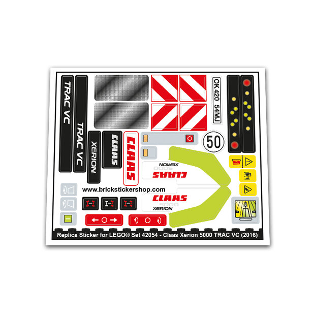 Replacement Sticker for Set 42054 - CLAAS XERION 5000 TRAC VC