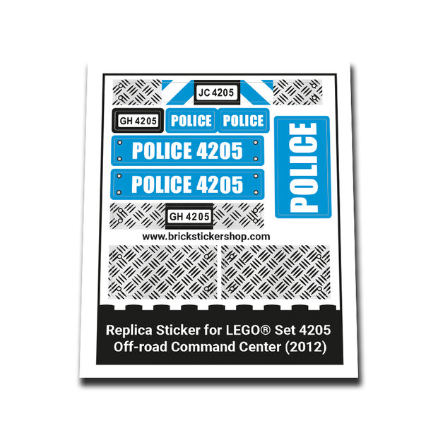 Replica Sticker voor Set 4205 - Off-road Command Center