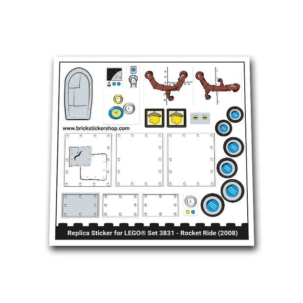 Replica Sticker voor Set 3831 - Rocket Ride