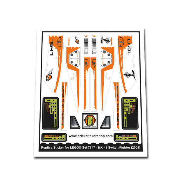 Replica Sticker voor Set 7647 - MX-41 Switch Fighter