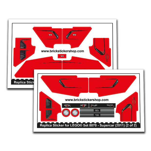 Replica Sticker voor Set 8070 - Super Car