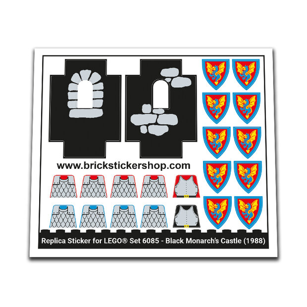 Replica Sticker voor Set 6085 - Black Monarch&#039;s Castle