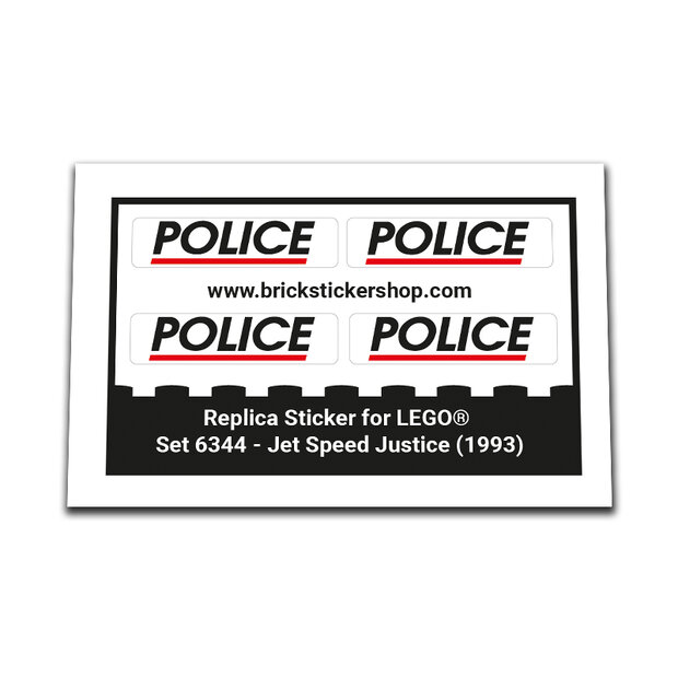 Replica Sticker voor Set 6344 - Jet Speed Justice