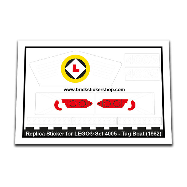 Replica Sticker voor Set 4005 - Tug Boat