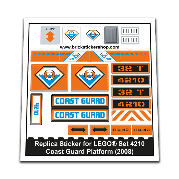 Replica Sticker voor Set 4210 - Coast Guard Platform