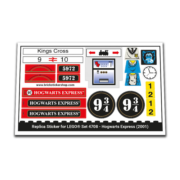 Replica Sticker voor Set 4708 - Hogwarts Express