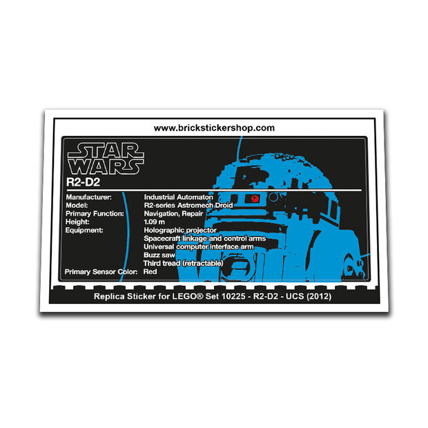 Replica Sticker voor Set 10225 - R2-D2 - UCS