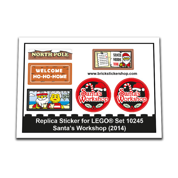 Replica Sticker voor Set 10245 - Santa&#039;s Workshop