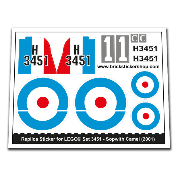 Replacement Sticker for Set 3451 - Sopwith Camel