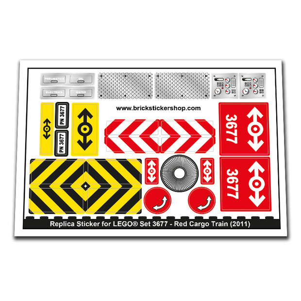 Replacement Sticker for Set 3677 - Red Cargo Train