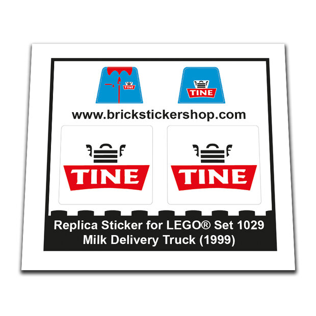 Replacement Sticker for Set 1029 - Milk Delivery Truck - Tine