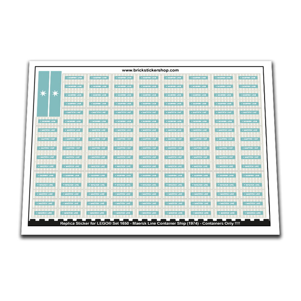 Replica Sticker voor Set 1650 - Maersk Line Container Ship (Containers)