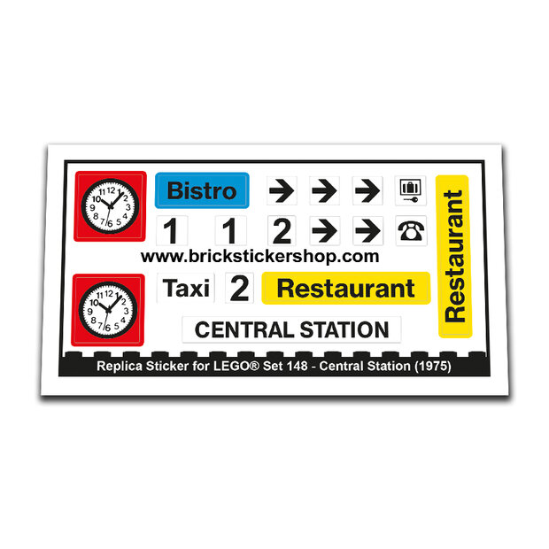 Replacement Sticker for Set 148 - Central Station