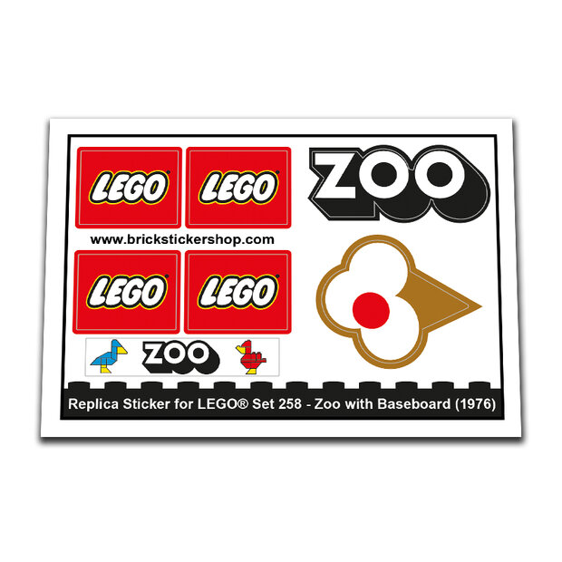 Replica Sticker voor Set 258 - Zoo with Baseboard