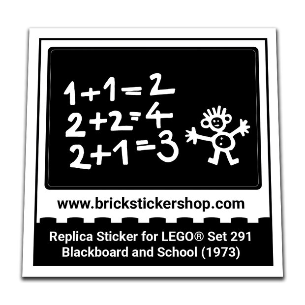 Replica Sticker voor Set 291 - Blackboard and School Desk