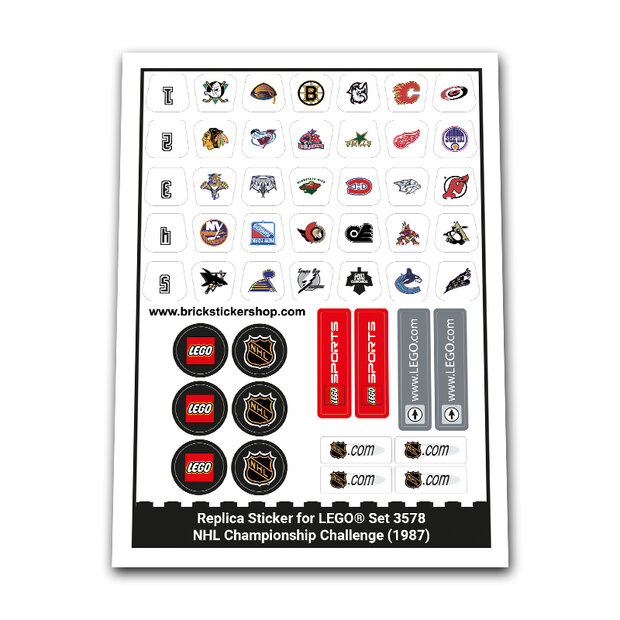 Replica Sticker voor Set 3578 - NHL Championship Challenge