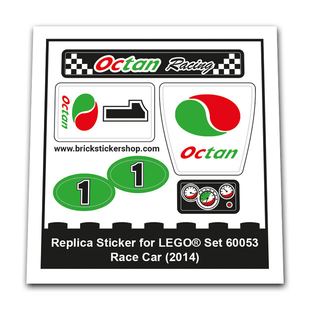 Replica Sticker voor Set 60053 - Race Car