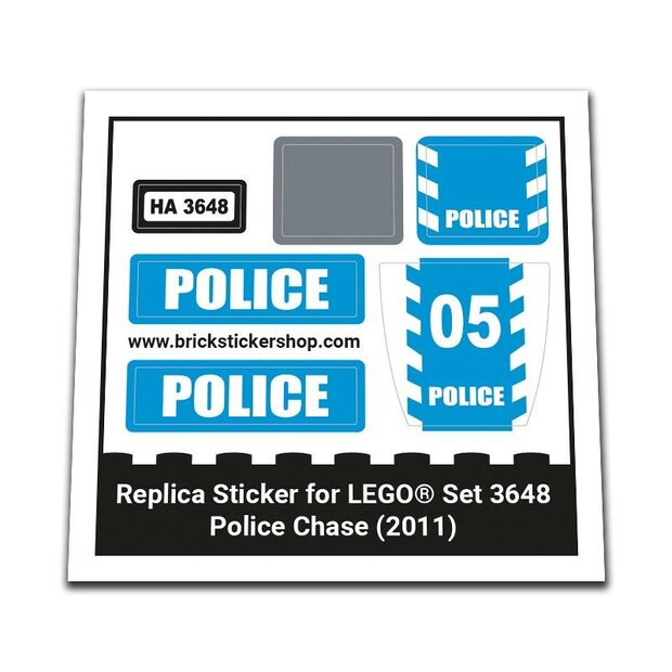 Replica Sticker voor Set 3648 - Police Chase