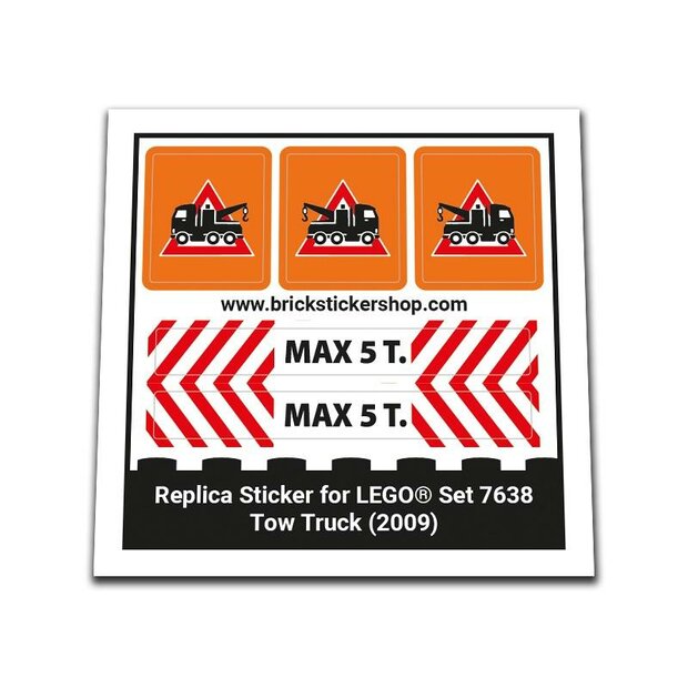 Replica Sticker voor Set 7638 - Tow Truck