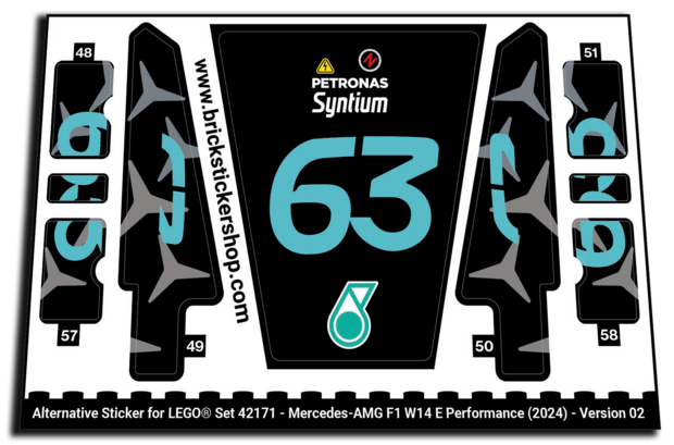 Alternative Sticker for Set 42171 - Mercedes-AMG F1 W14 E Performance (2024) - Version 02 (63)