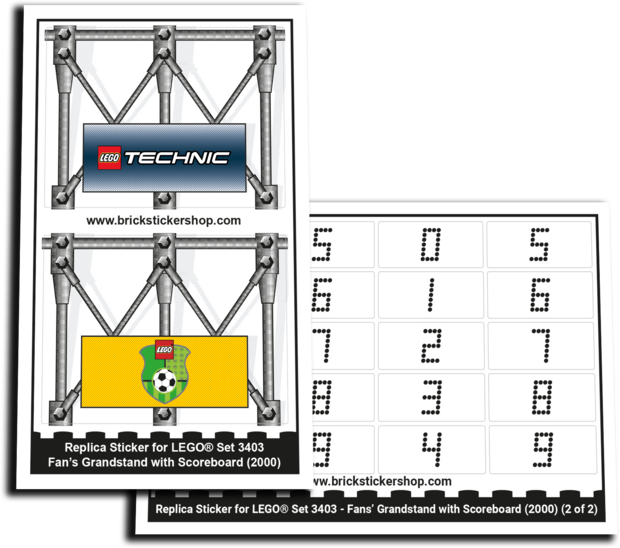 Replacement Sticker for Set 3403 - Fans&#039; Grandstand with Scoreboard