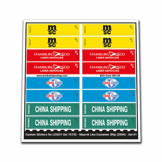 Custom Sticker - Container Sheet 01 for Maersk Container Schip