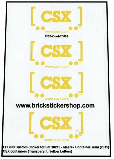 Custom Sticker - Container CSX (Yellow Letters)