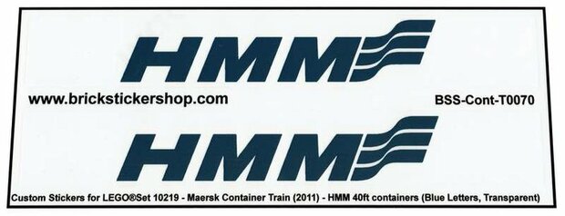 Custom Sticker - Container HMM 40ft (Blue Letters)