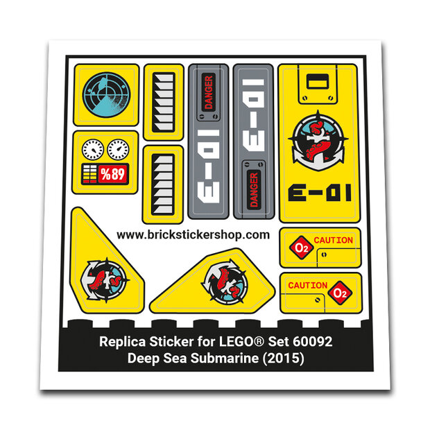 Replica Sticker voor Set 60092 - Deep Sea Submarine