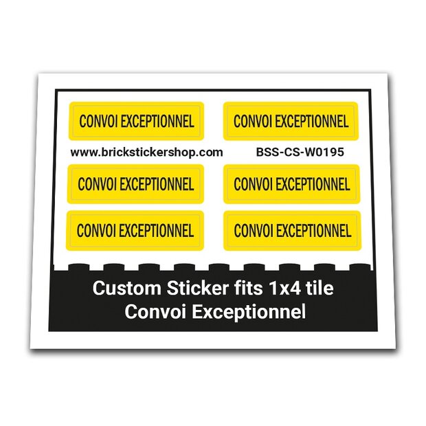 Custom Sticker - 1x4 Tile met Convoi Exceptionnel Patroon