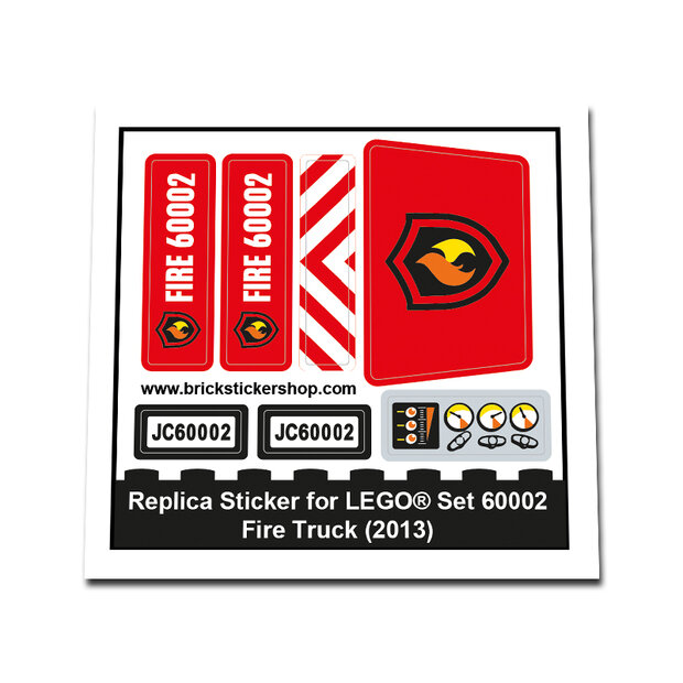 Replica Sticker voor Set 60002 - Fire Truck