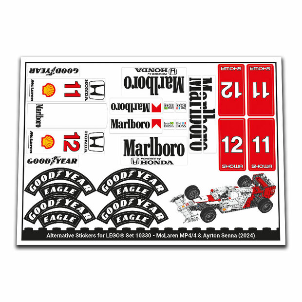 Alternatieve Sticker voor Set 10330 - McLaren MP4-4 Ayrton Senna