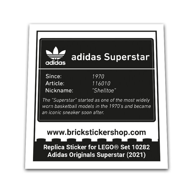 Replacement Sticker for Set 10282 - Adidas Originals Superstar