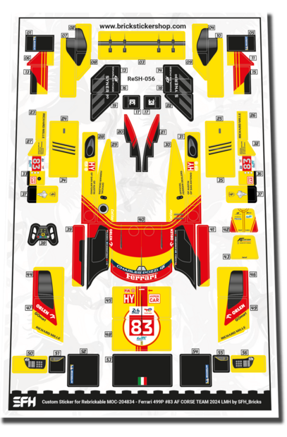 Custom Sticker - Ferrari 499P #83 2024 AF CORSE TEAM by SFH_Bricks