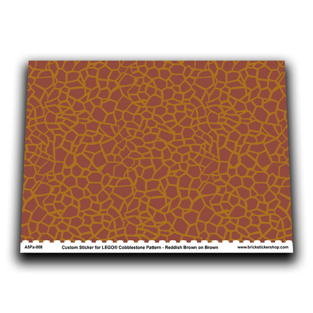 A5 sheet with Cobblestone Pattern Reddish Brown on Brown