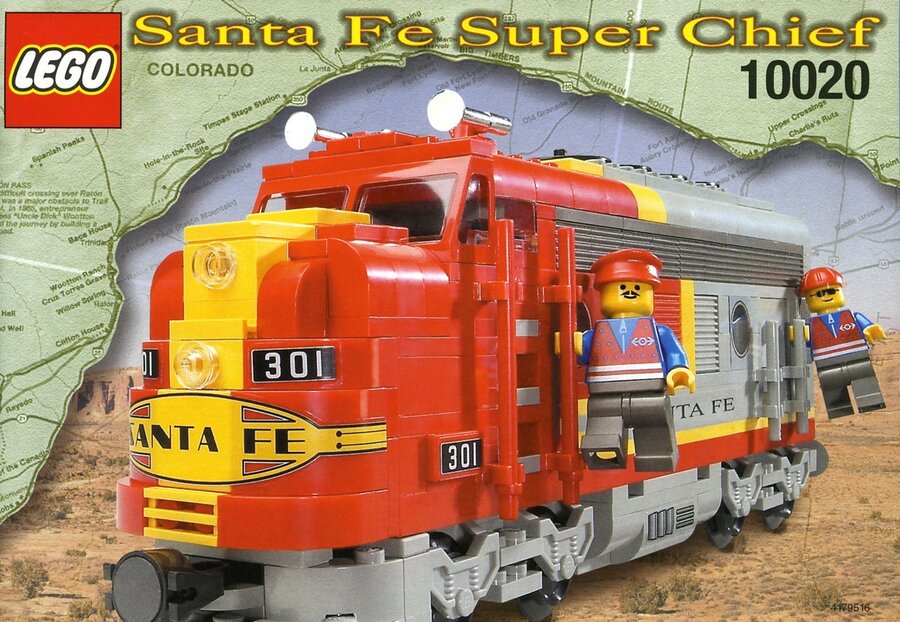 Replica Sticker voor Set 10020 - Santa Fe Super Chief (Blue Version)