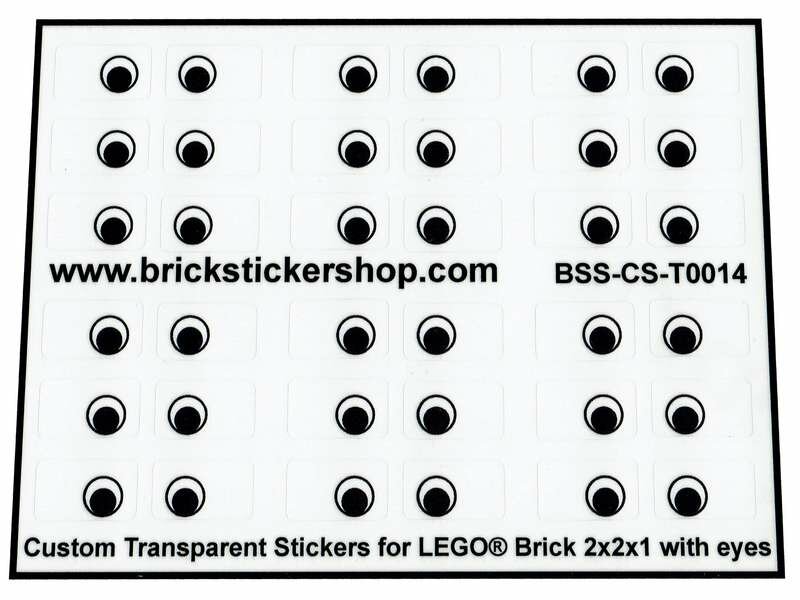 Custom Sticker - Brick 2x2x1 with Eyes