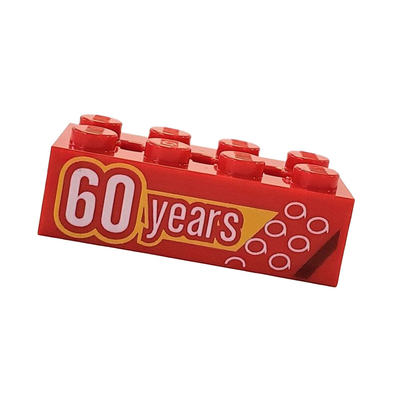 Stickers for Part 39789pb01 - 2 x 4 Brick with &#039;60 Years&#039; Pattern