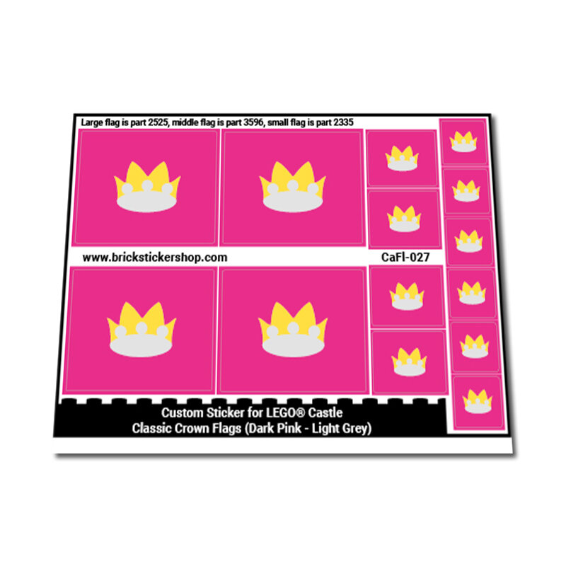 Classic Crown Flags (Dark Pink - Light Grey)