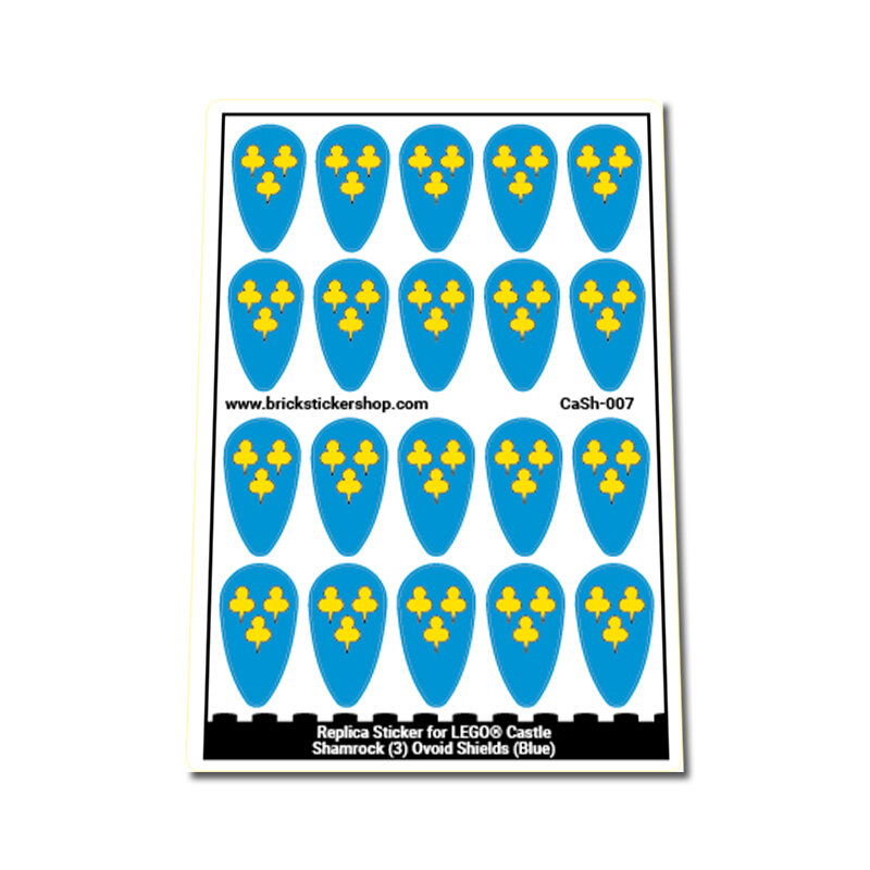 Custom Sticker - Shamrock (3) Ovoid Shields (Blue)