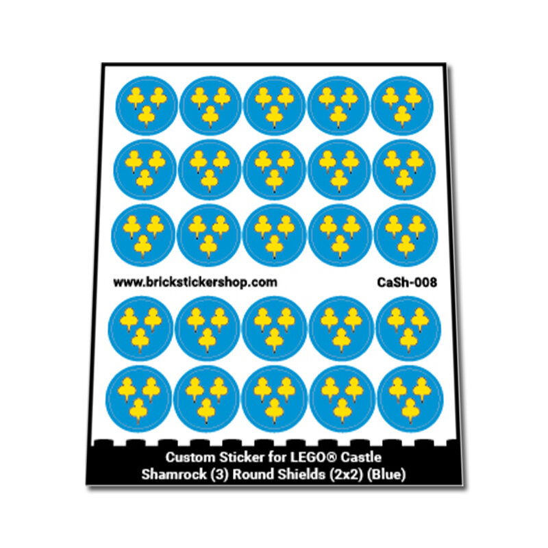 Custom Sticker - Shamrock (3) Round Shields (2x2) (Blue)