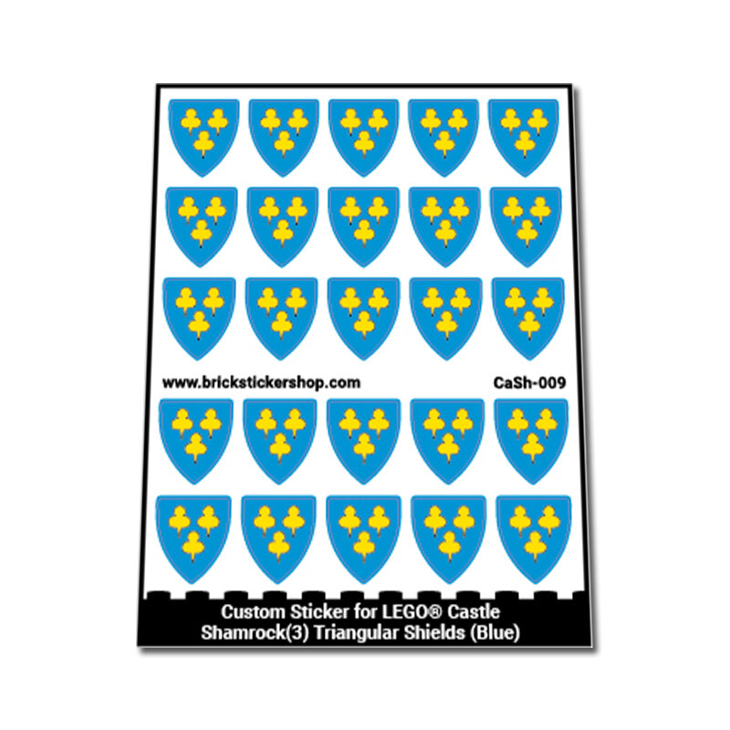 Custom Sticker - Shamrock(3) Triangular Shields (Blue)