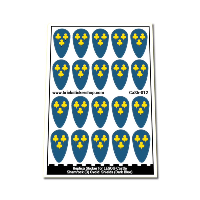 Custom Sticker - Shamrock (3) Ovoid  Shields (Dark Blue)