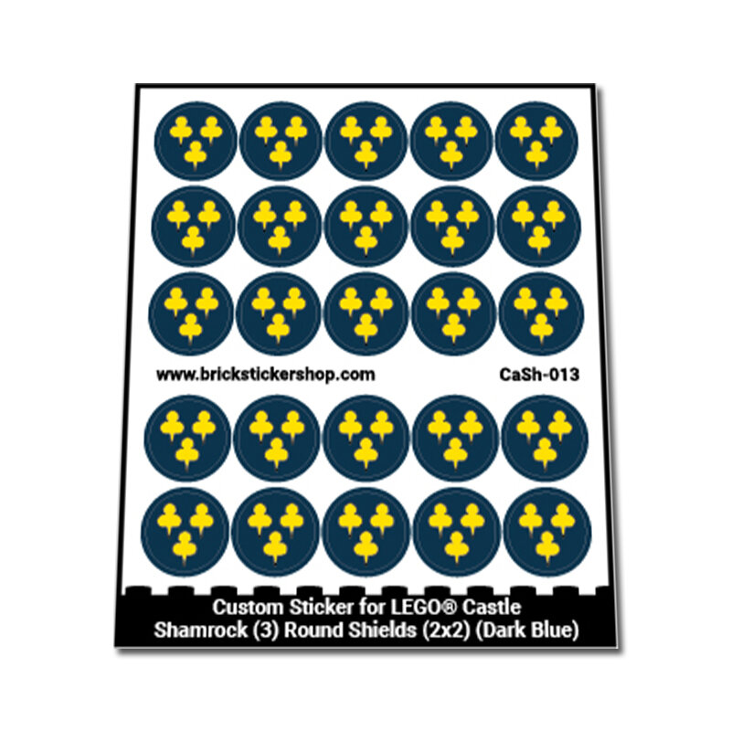 Custom Sticker - Shamrock (3) Round Shields (2x2) (Dark Blue)